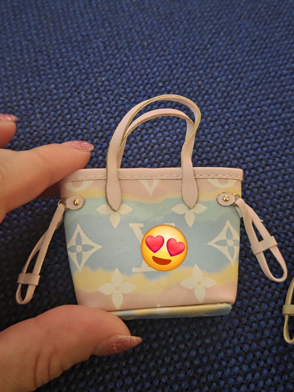 Pastel Gradient Mini Tote Bag - Multicolor For Labubu Or Dolls